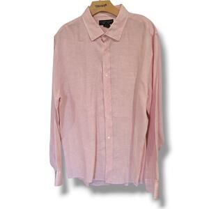 The Men’s Store Bloomingdale’s Men’s Pink Linen Button-Down Shirt Size Large